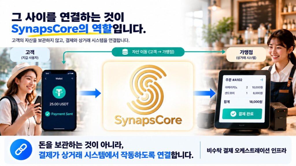 그 사이를 연결하는 것이 SynapsCore의 역할입니다